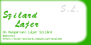 szilard lajer business card